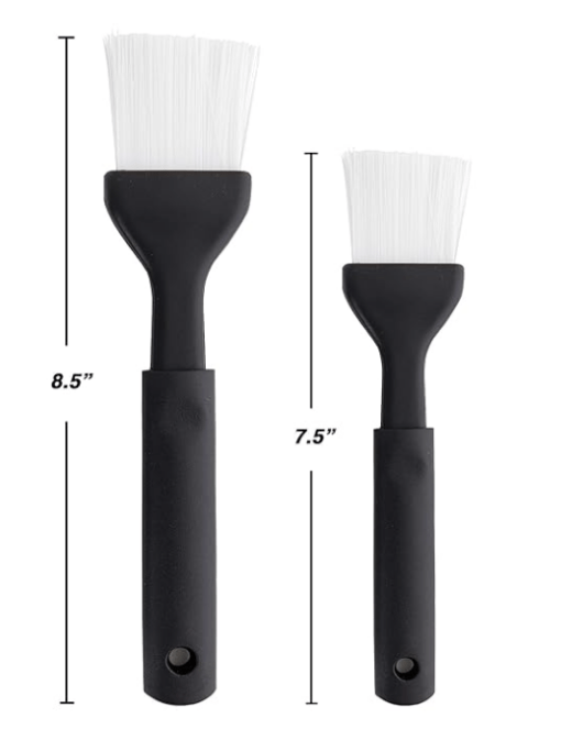 RamPro Plastic Basting Brush Black Food Grade Pastry Brush Set Heat Resistant Sauce Kitchen Brush for Baking and Cooking Pack of 2 - Image 2
